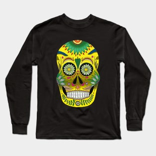 Day Of The Dead Colorful Sugar Skull Long Sleeve T-Shirt